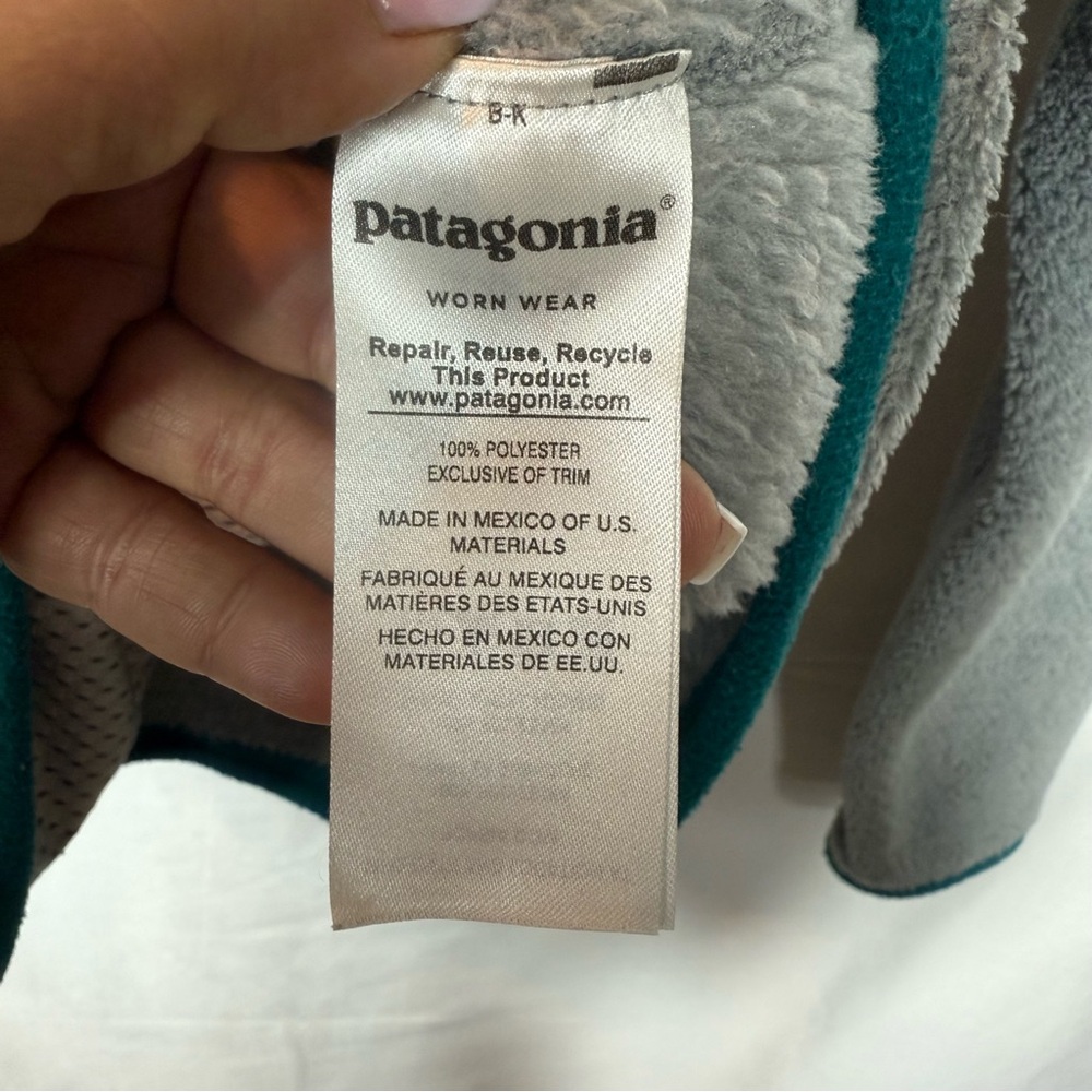 Patagonia Women’s Retool Snap-T Fleece Pullover Gray & Teal. Size Medium. NWOT - Picture 9 of 16